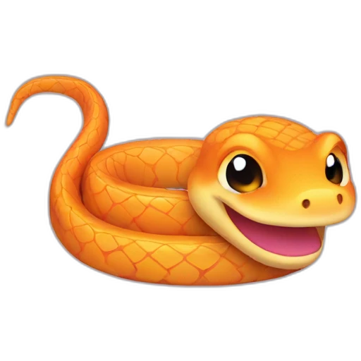 Cute orange snake smile emoji