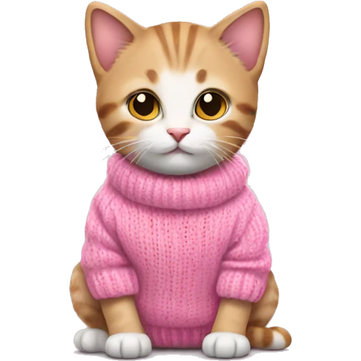 Kitten wearing pink sweater  emoji
