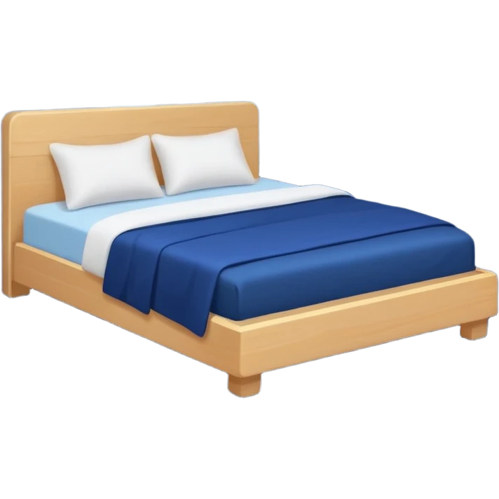 multiple ZZZ symbols rising upward, a comfortable bed with a dark blue blanket and white pillow,  nighttime vibe, flat design, soothing colors emoji