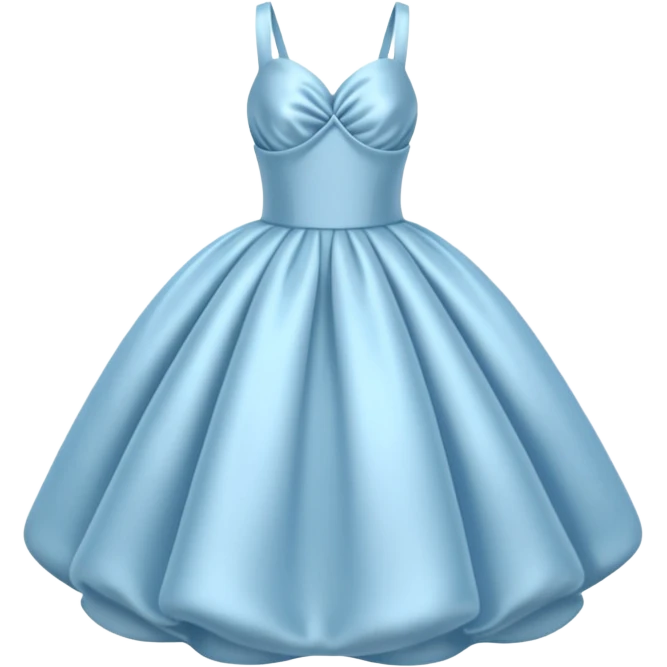 The bubble dress is typically a voluminous ball gown, designed to make Glinda look like she’s literally floating in a bubble. It features:  Pale blue or shimmering white-blue hues isolated  emoji