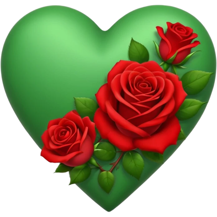 Green Heart with roses emoji