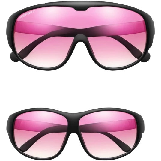 wraparound safety glasses with pink gradient lenses, sporty design emoji