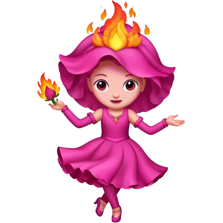 Rose-pink-magenta Fire-kindle-flame emoji