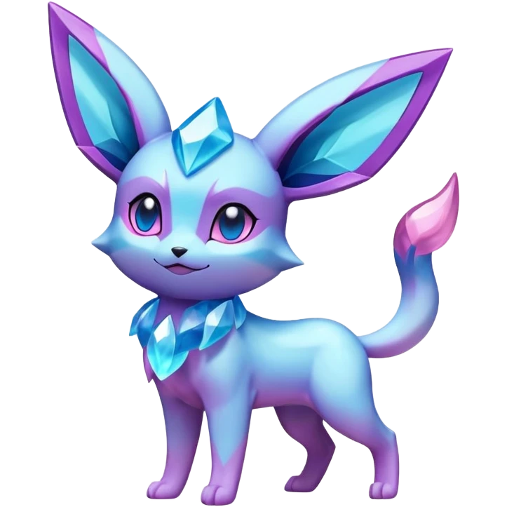 Shiny colorful Glaceon-Espeon-Pokémon emoji