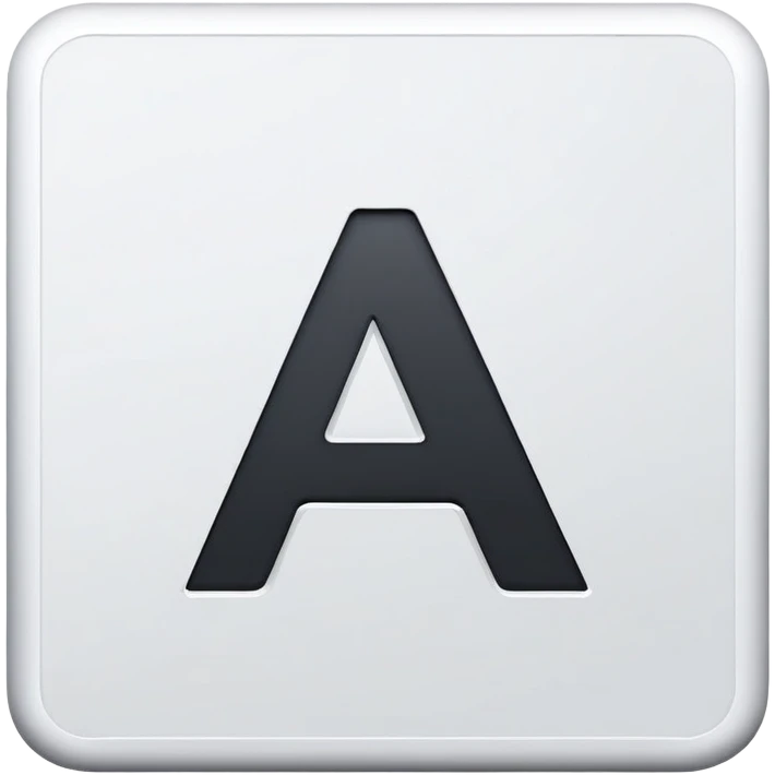 bold capital letter “A” in modern sans-serif typography, centered in a square shape emoji