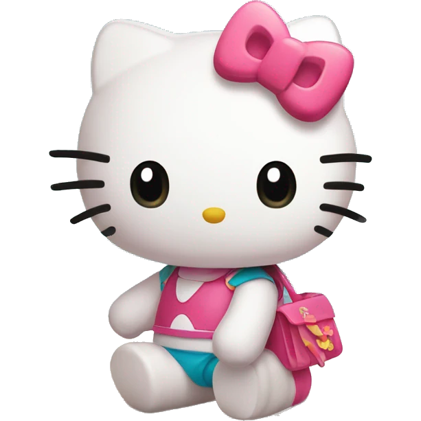 Hello kitty en la playa bronceada emoji