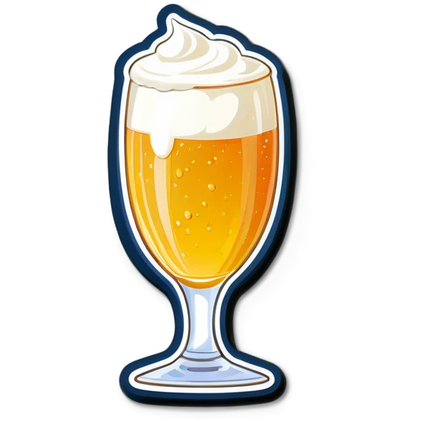 Bière dans un verre à anse qui coule avec mousse  emoji