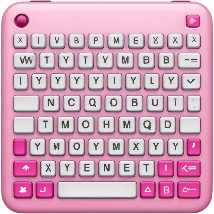 mix light pink dark pink and white girly keyboard emoji