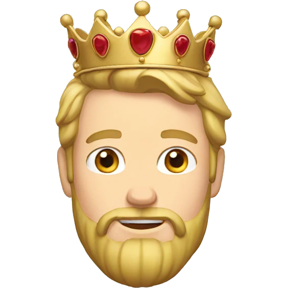 blond man with a beard and a crown emoji