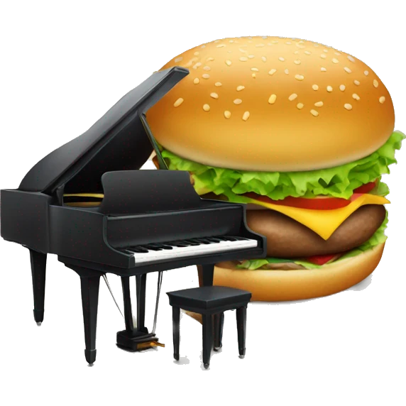 hamburger playing piano emoji