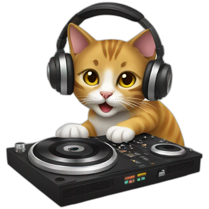 a cat djing emoji