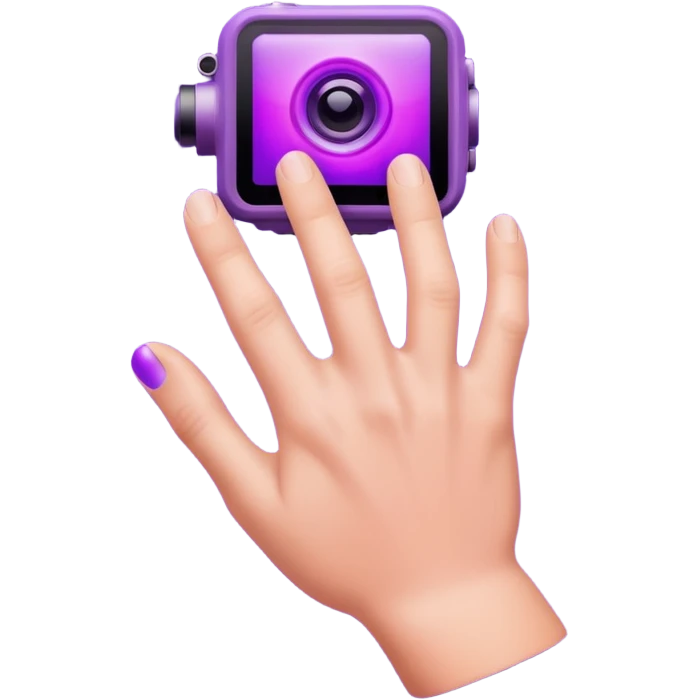 A hand with a thermal camera effect, purple color emoji