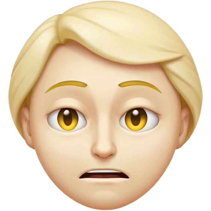 create a custom emoji of a character inspired by Swarley, featuring a contorted, strained expression with narrowed eyes, suggesting discomfort or intense concentration. emoji