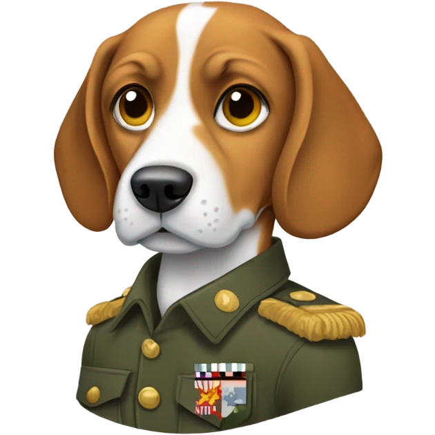 Beagle wearing commanders shirt emoji