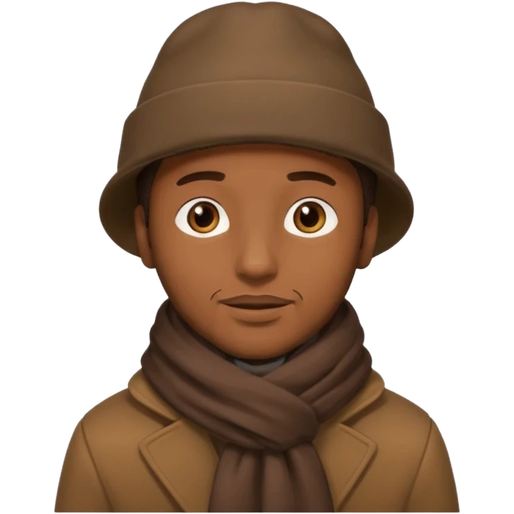 man with brown winter clothes emoji
