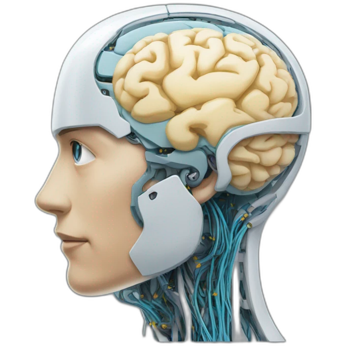 AI  robot brain profile  emoji