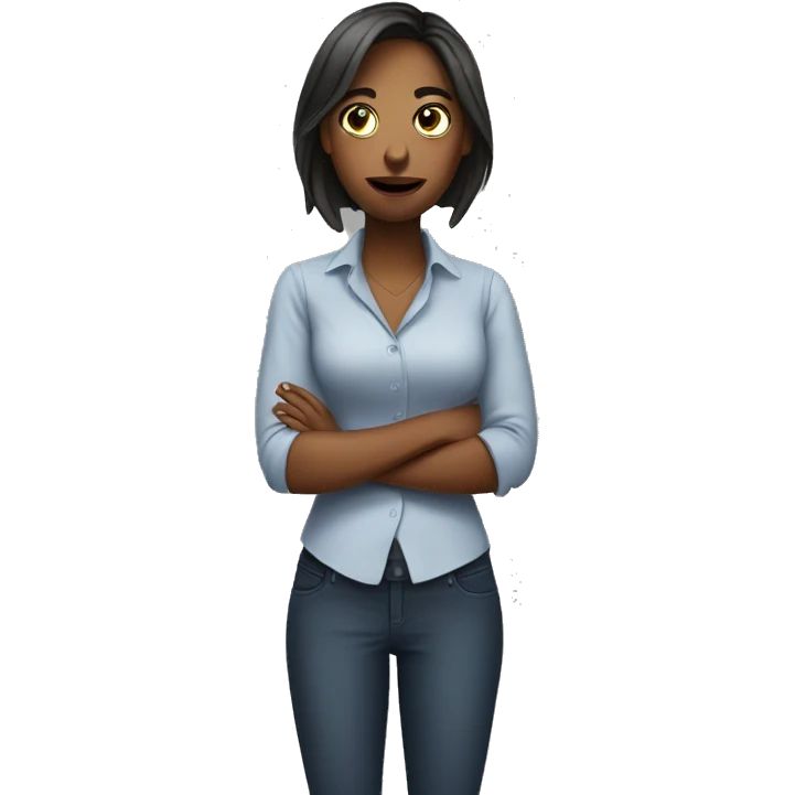 a girl in an office that wants everyone to shut up because they are annoying emoji