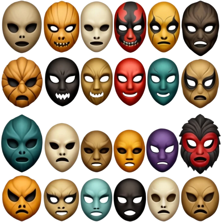 Artistic scary masks emoji