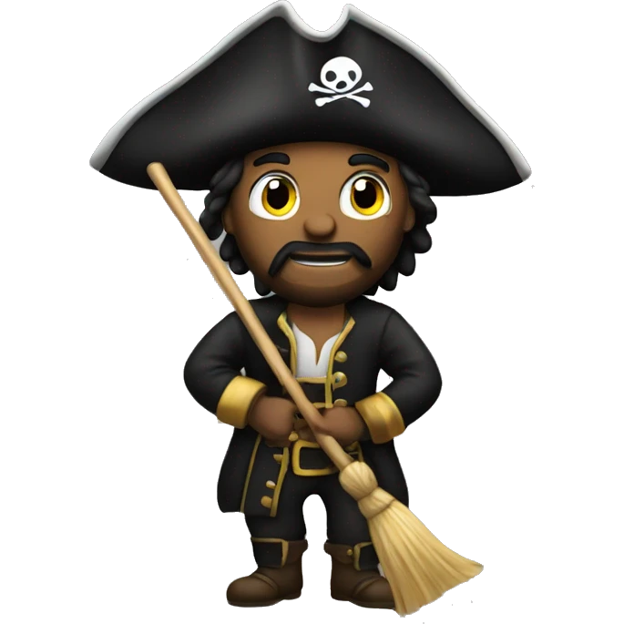 Pirate with a broom emoji