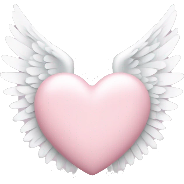 pastel pink heart with white wings emoji
