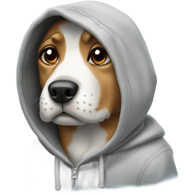 Dog wearing a hoodie emoji