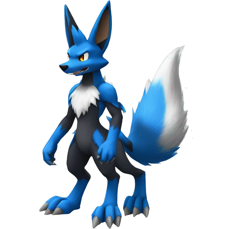 Lucario-Lombax-Sergal full body emoji
