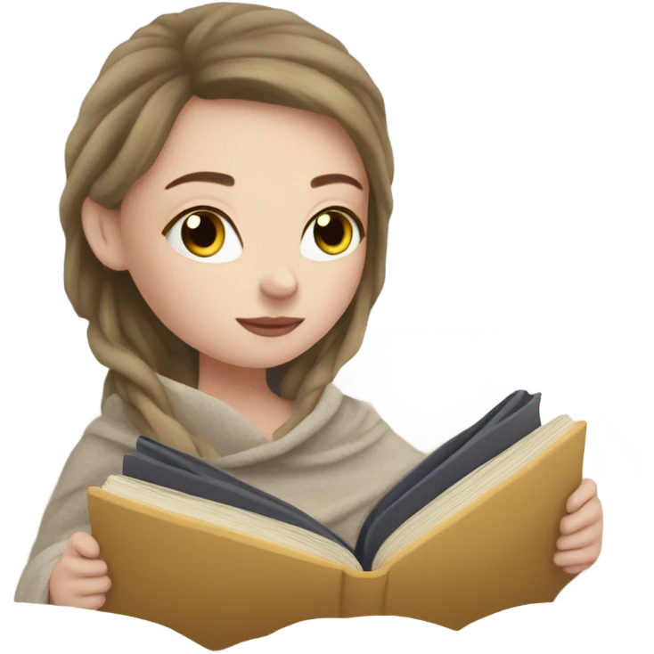 A pale girl I. A cozy blanket reading  emoji