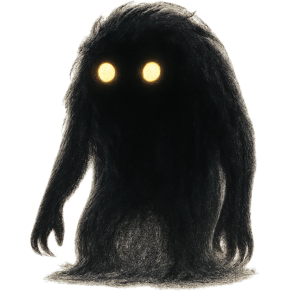 mysterious shadowy monster with glowing eyes emoji