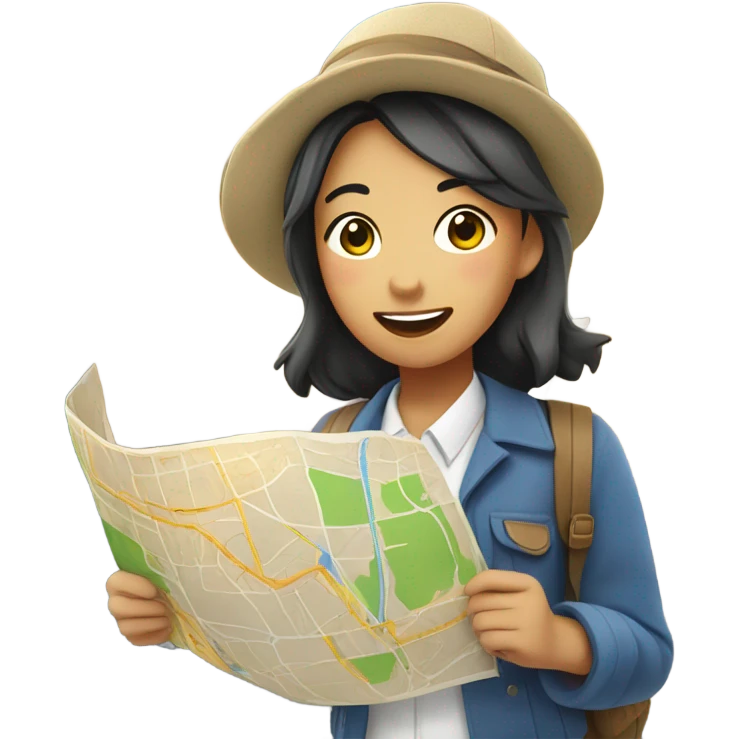 Asian girl loves travel to Italy emoji