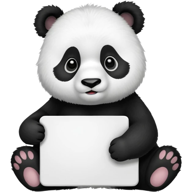 A panda bear holding a large blank sign emoji