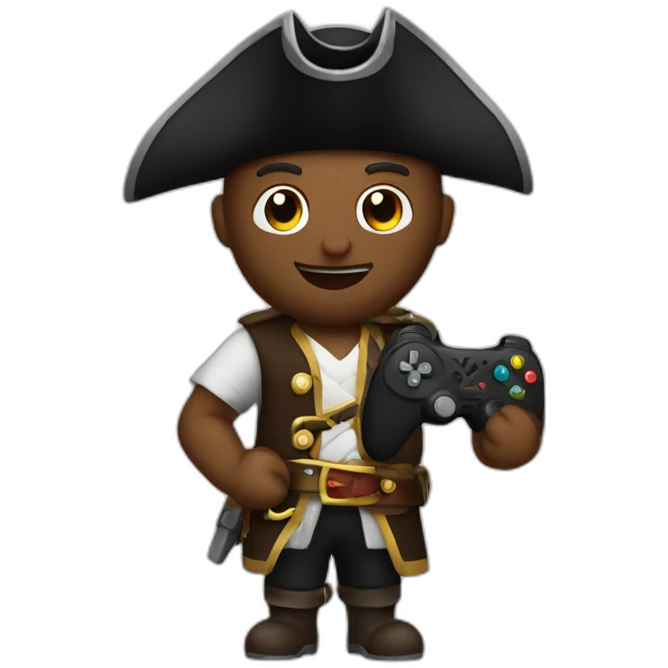 A pirate with a video game controller emoji