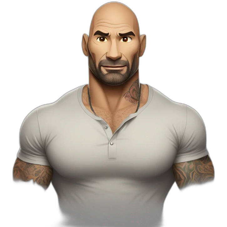 actor dave bautista cartoon wearing henley  emoji