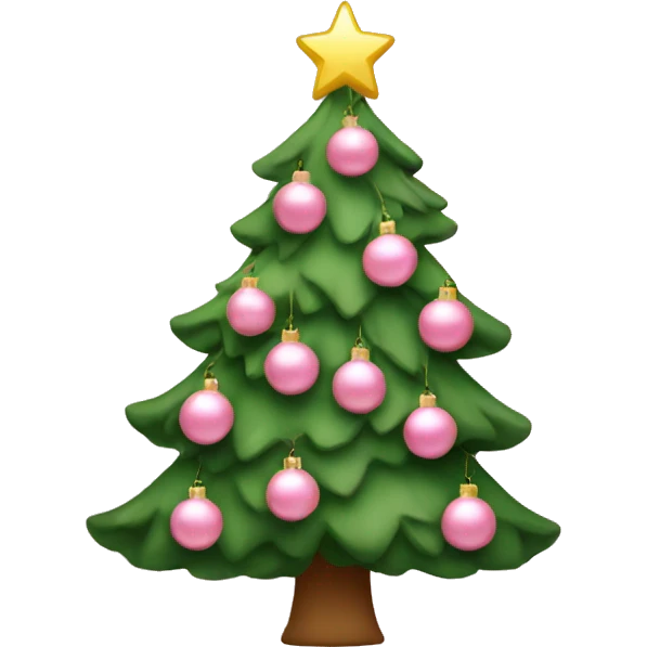 christmas tree with light pink ornaments emoji