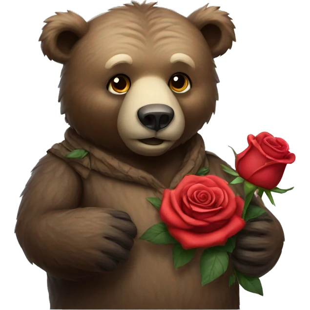 Bear with rose emoji