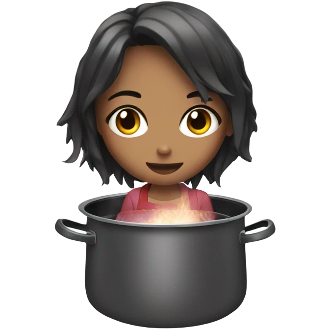anime woman in a cooking pot emoji