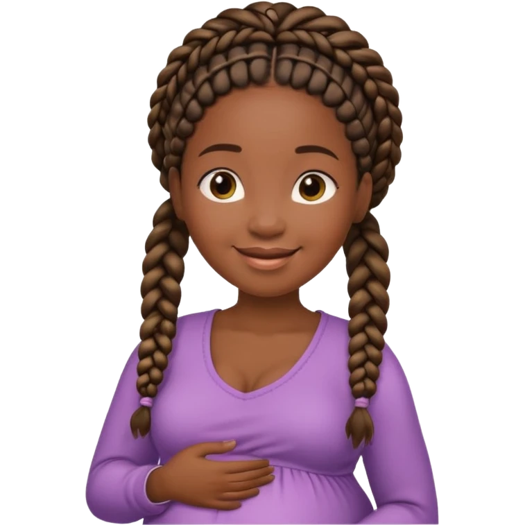 pregnant black woman with braids emoji