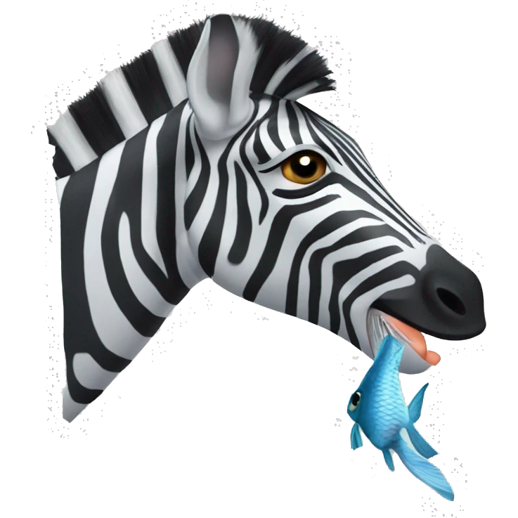 zebra eating fish emoji