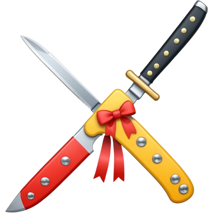 knife with little bows around it emoji