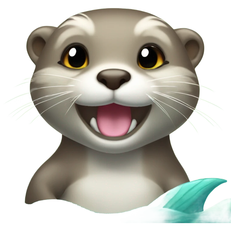A cute and happy otter face as a mermaid princess. emoji