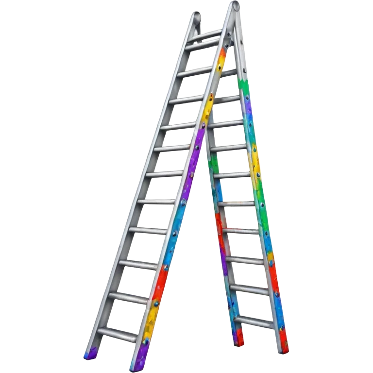 Metal ladder with paint splatters emoji