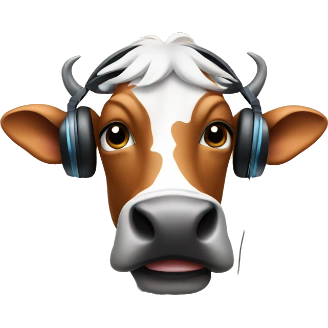 Cow listening to music  emoji