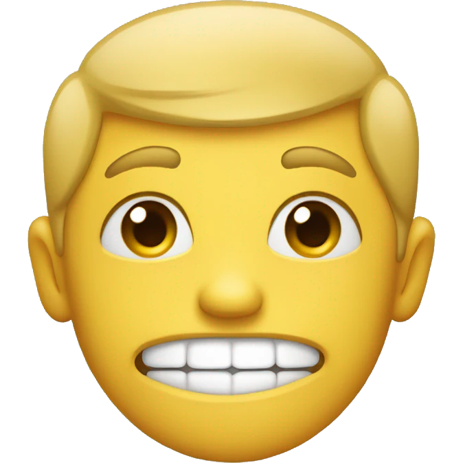 Normal yellow face emoji, smirking, biting lip, blushing emoji