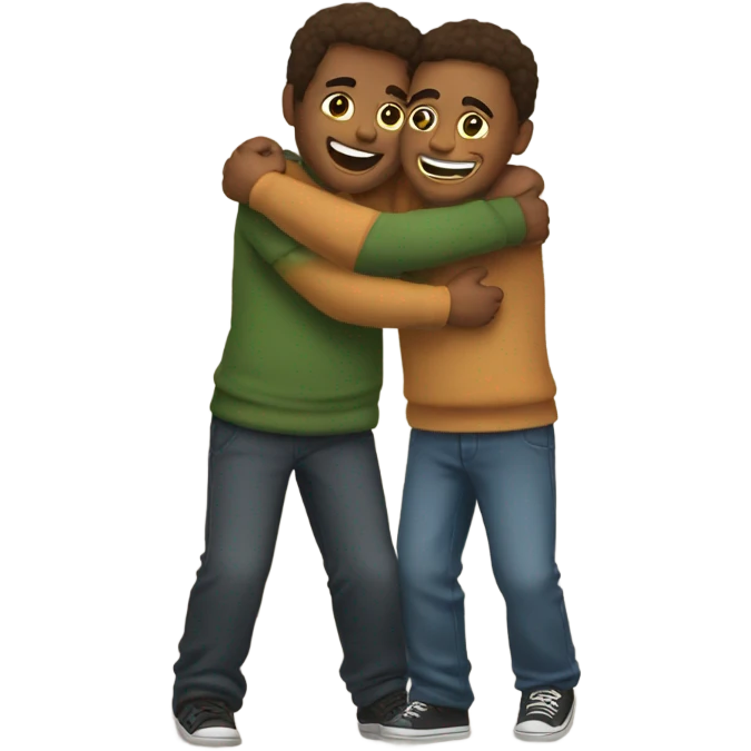 Brothers hugging emoji