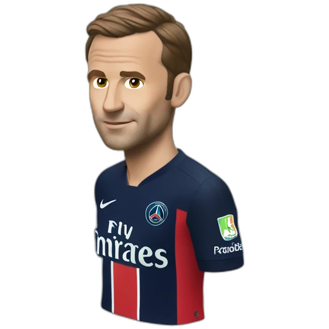 Macron with psg jersey emoji