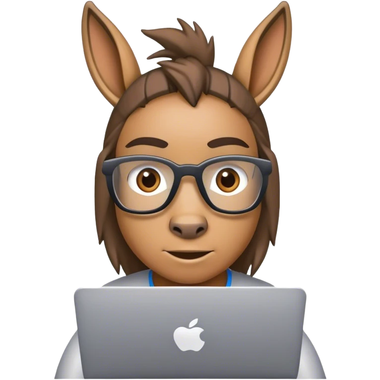 Donkey doing coding tech geek emoji