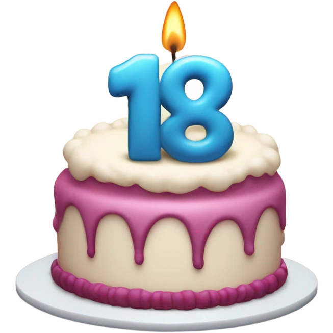 Birthday cake with an 18 on top emoji