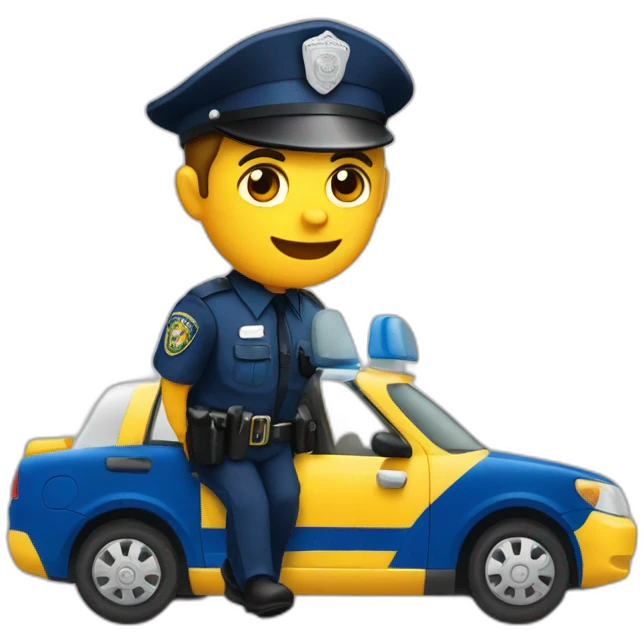 voiture police de profil qui roule emoji