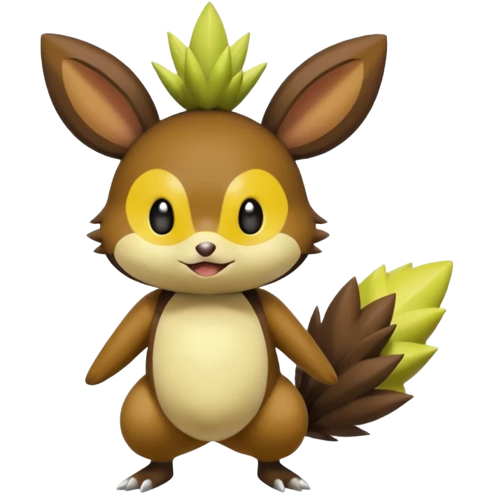 Chespin-Emolga-Pachirisu-Cacomistl-Fakemon-hybrid-creature (full body) emoji