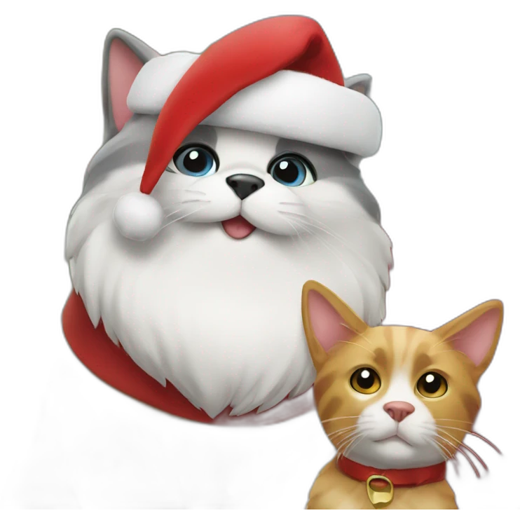 santa cat and dog emoji