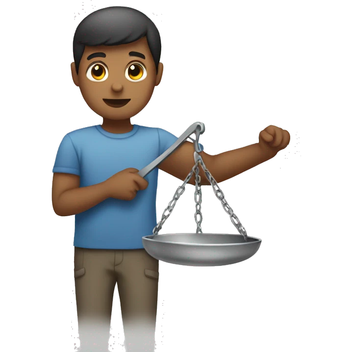 a person holding scales emoji
